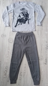 Пижама для мальчика Родео (интерлок, меланж/серый)