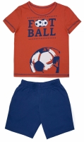Комплект детский (коралловый/т.синий) Футбол