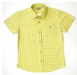 Рубашка приталенная желтая