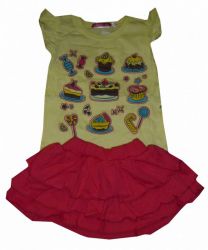 Комплект детский  (футболка+юбка) Тортики