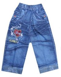 Укороченные джинсы для девочки Сердечко