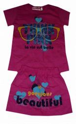 Комплект детский  (футболка+юбка) Очки