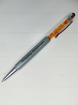 Ручка-стилус с янтарем (графит)