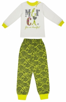 Пижама детская GР 14-001П (молочный/лайм)