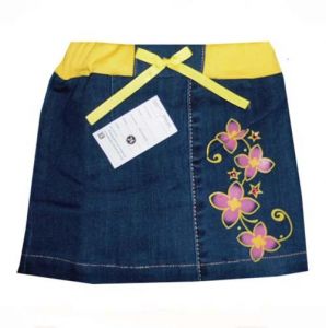 Джинсовая юбка для девочки (желтая)